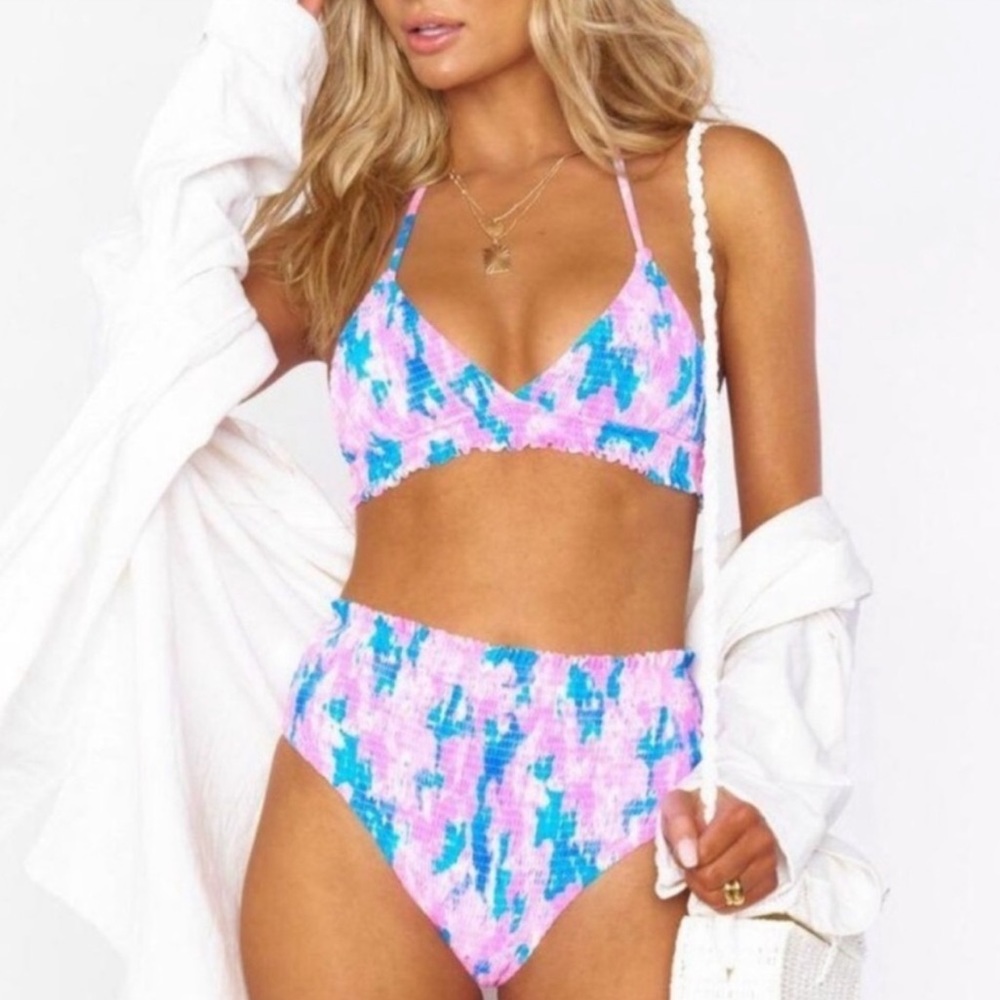 Atlantis Tie Dye Ruffle Bikini Set - Show Me Your MuMu, Scrunch Bikini